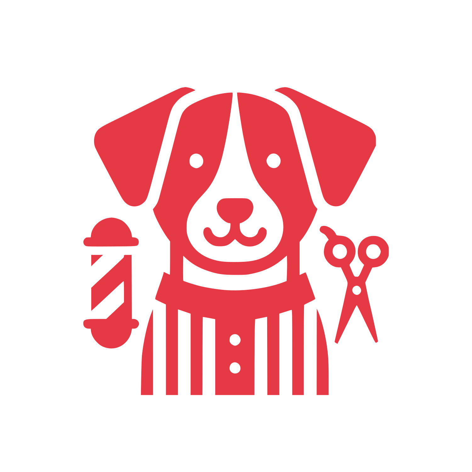 Dog Grooming Scissors Logo #E63946