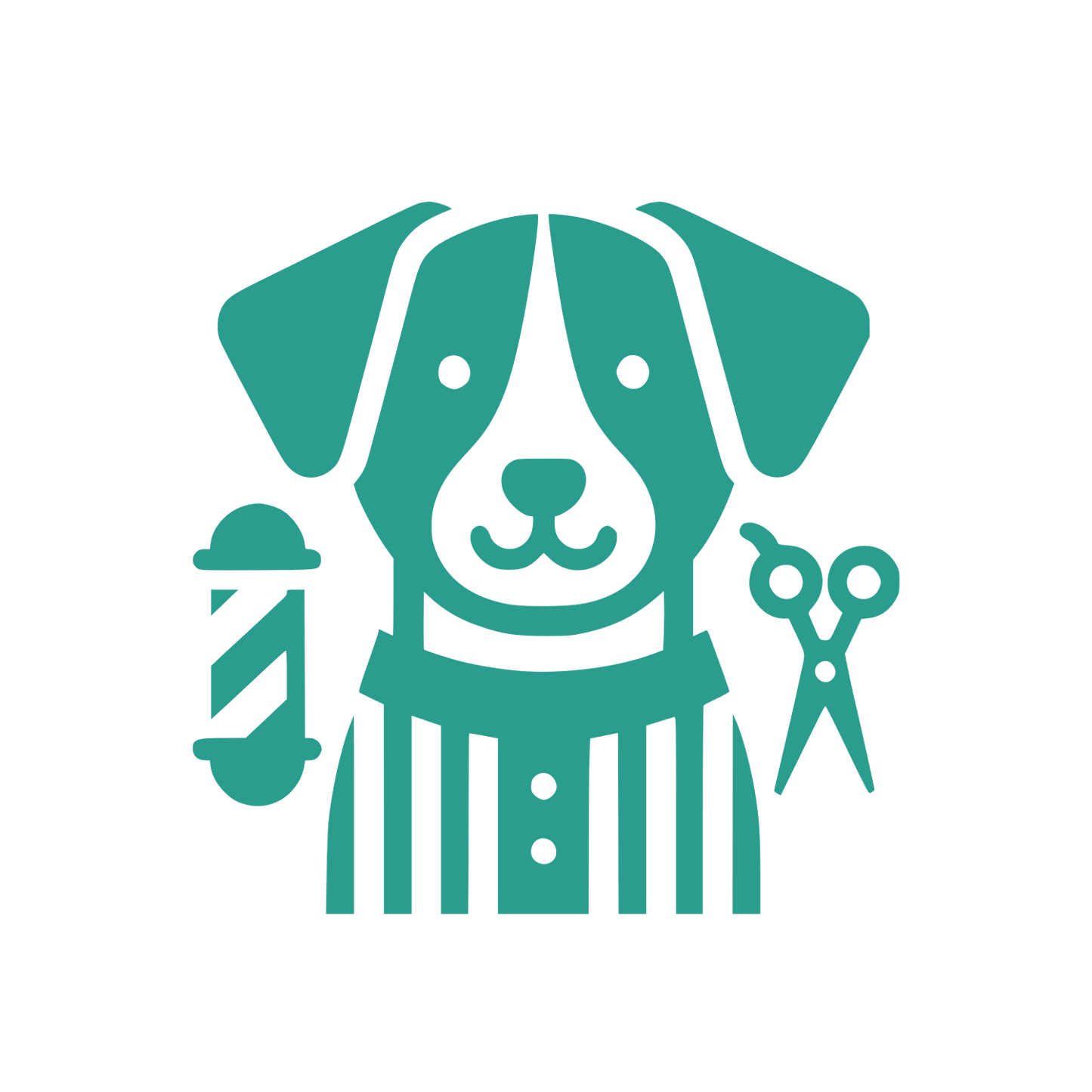 Dog Grooming Scissors Logo #2A9D8F