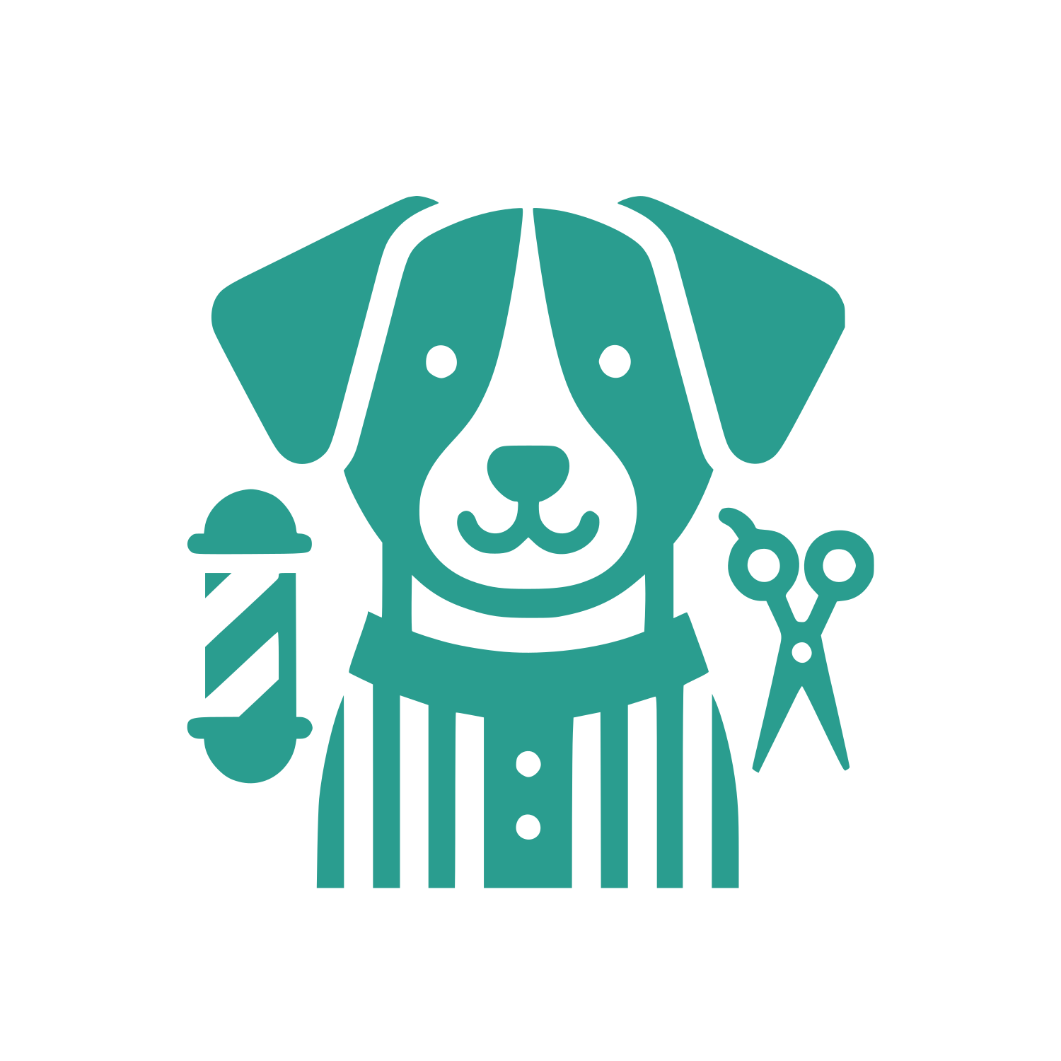 Dog Grooming Scissors Logo #2A9D8F