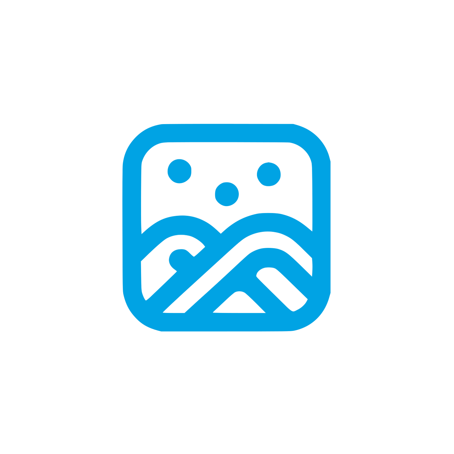 Abstract Mountain Icon #00a3e4