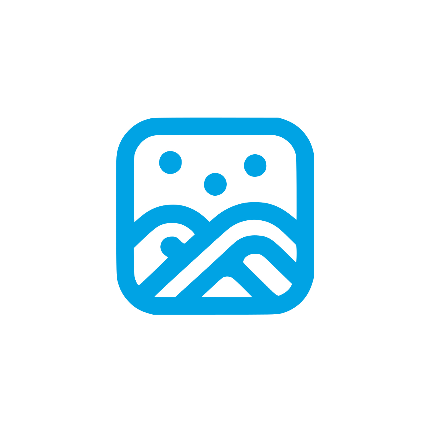 Abstract Mountain Icon #00a3e4