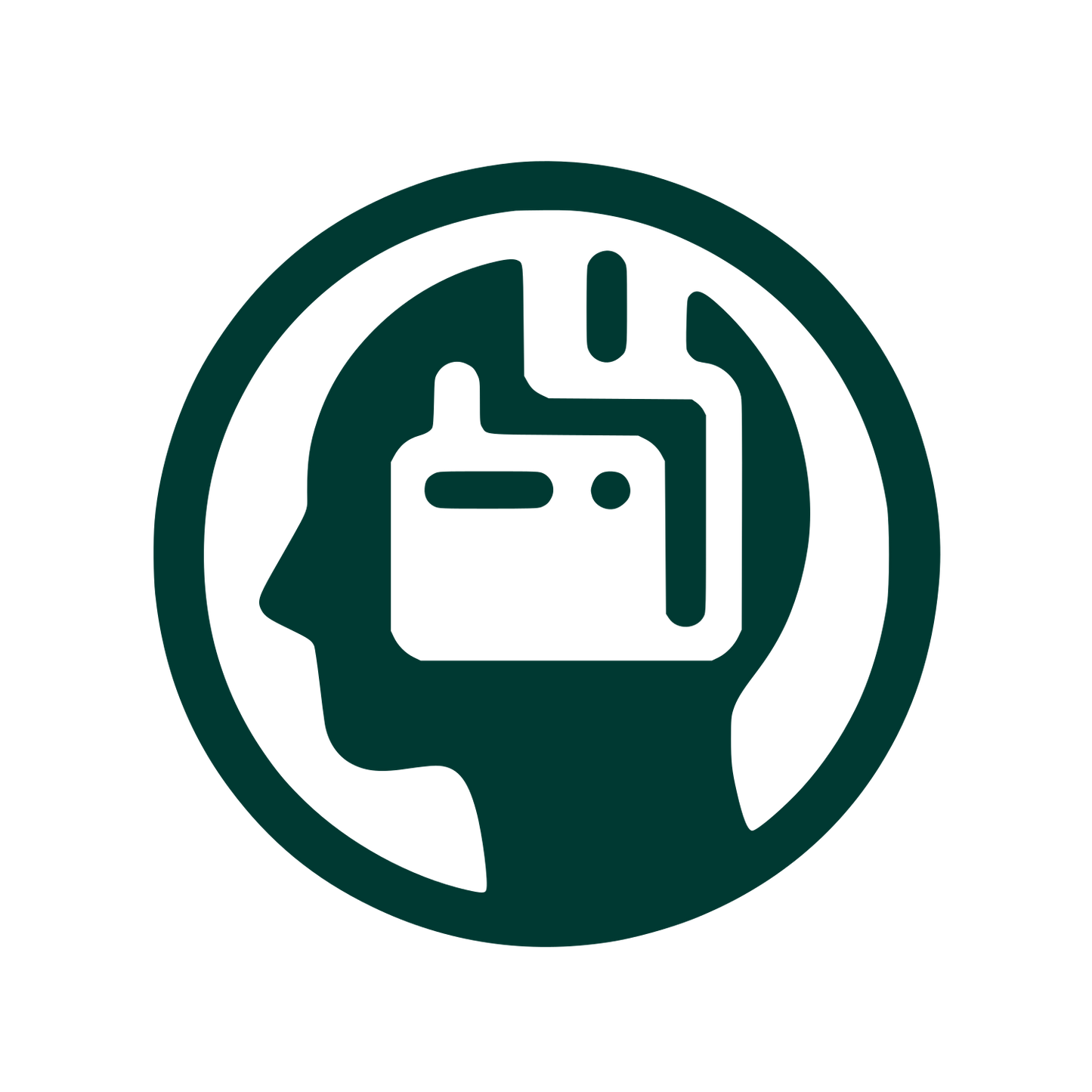 Tech Head Logo #003932
