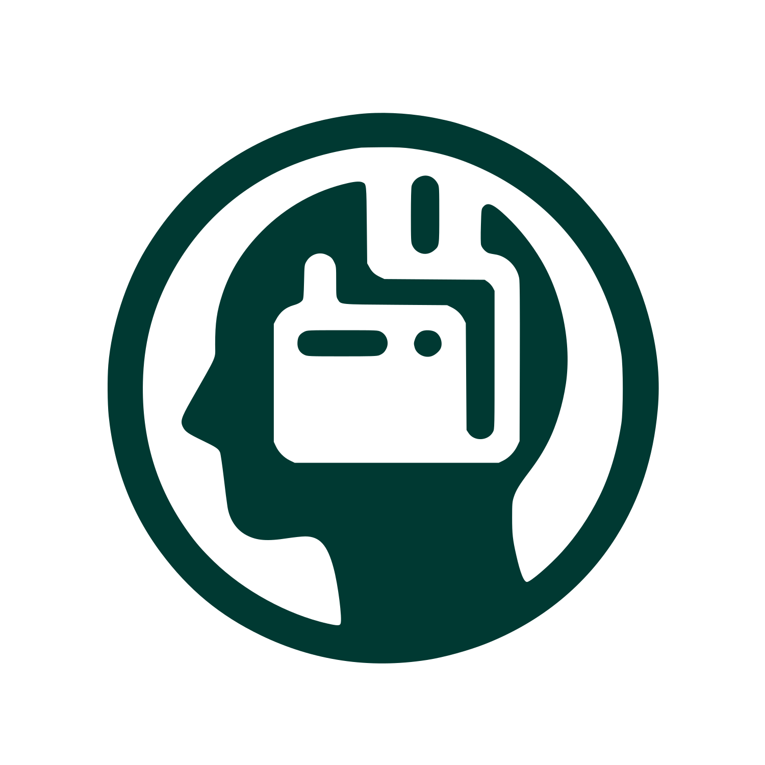Tech Head Logo #003932