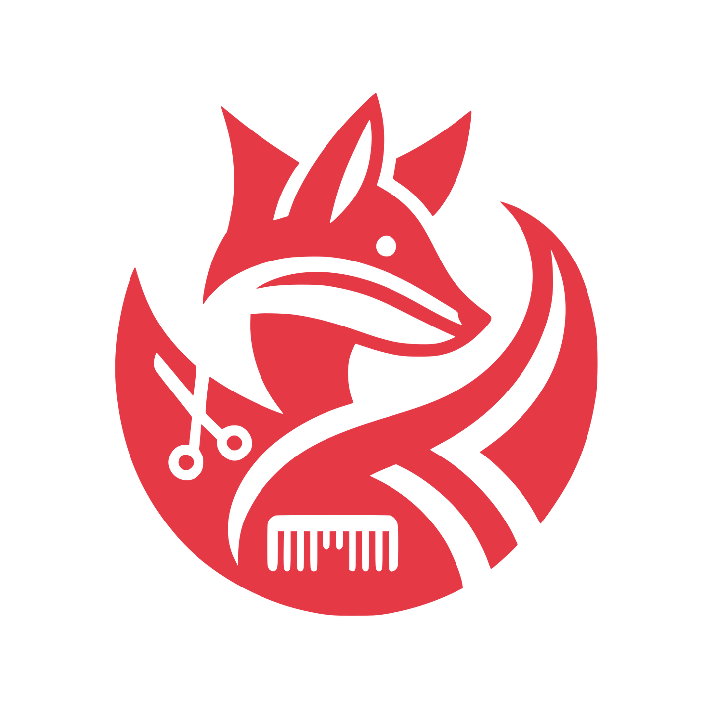 Fox Face Scissors Logo #E63946