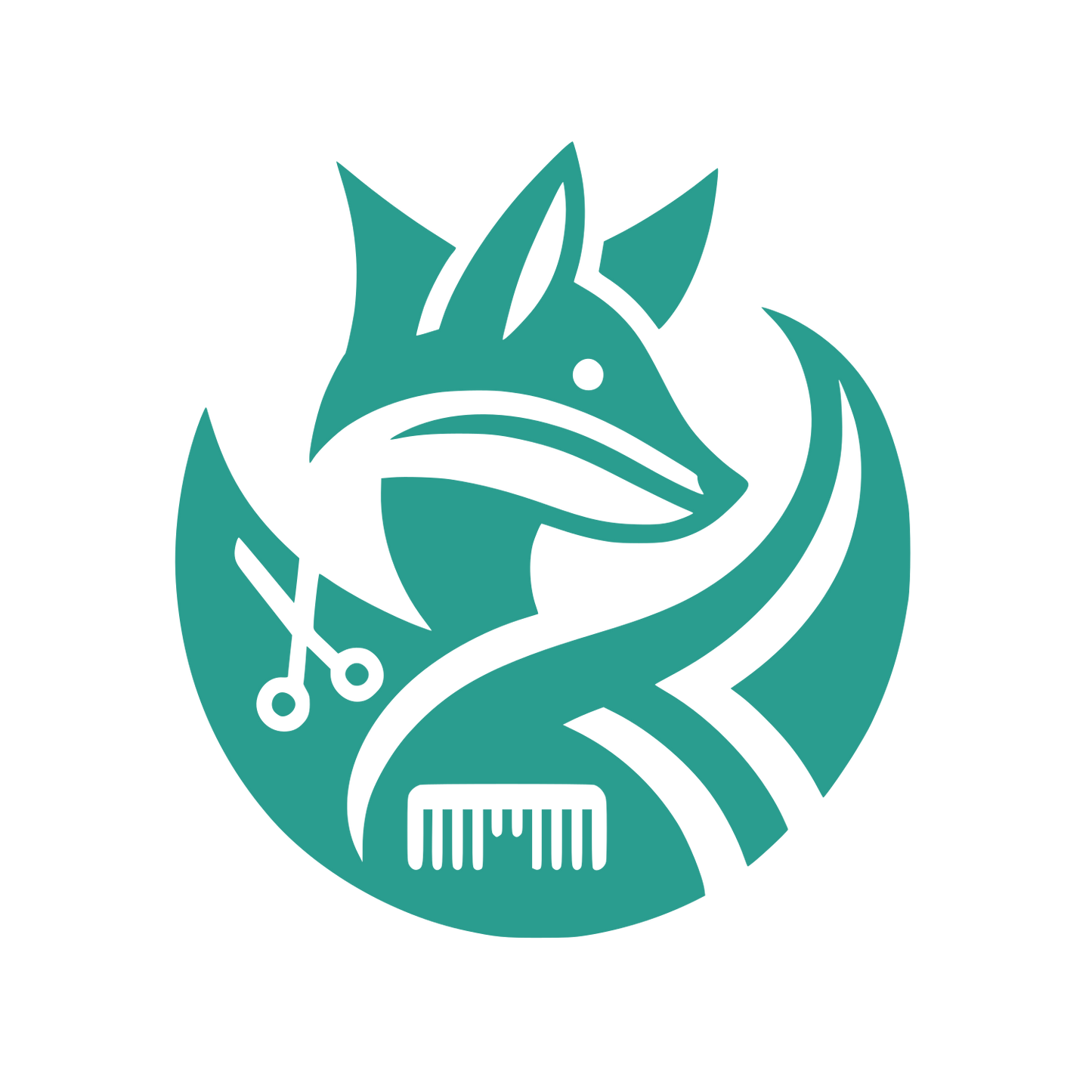 Fox Face Scissors Logo #2A9D8F
