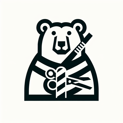 Bear with Scissors Logo