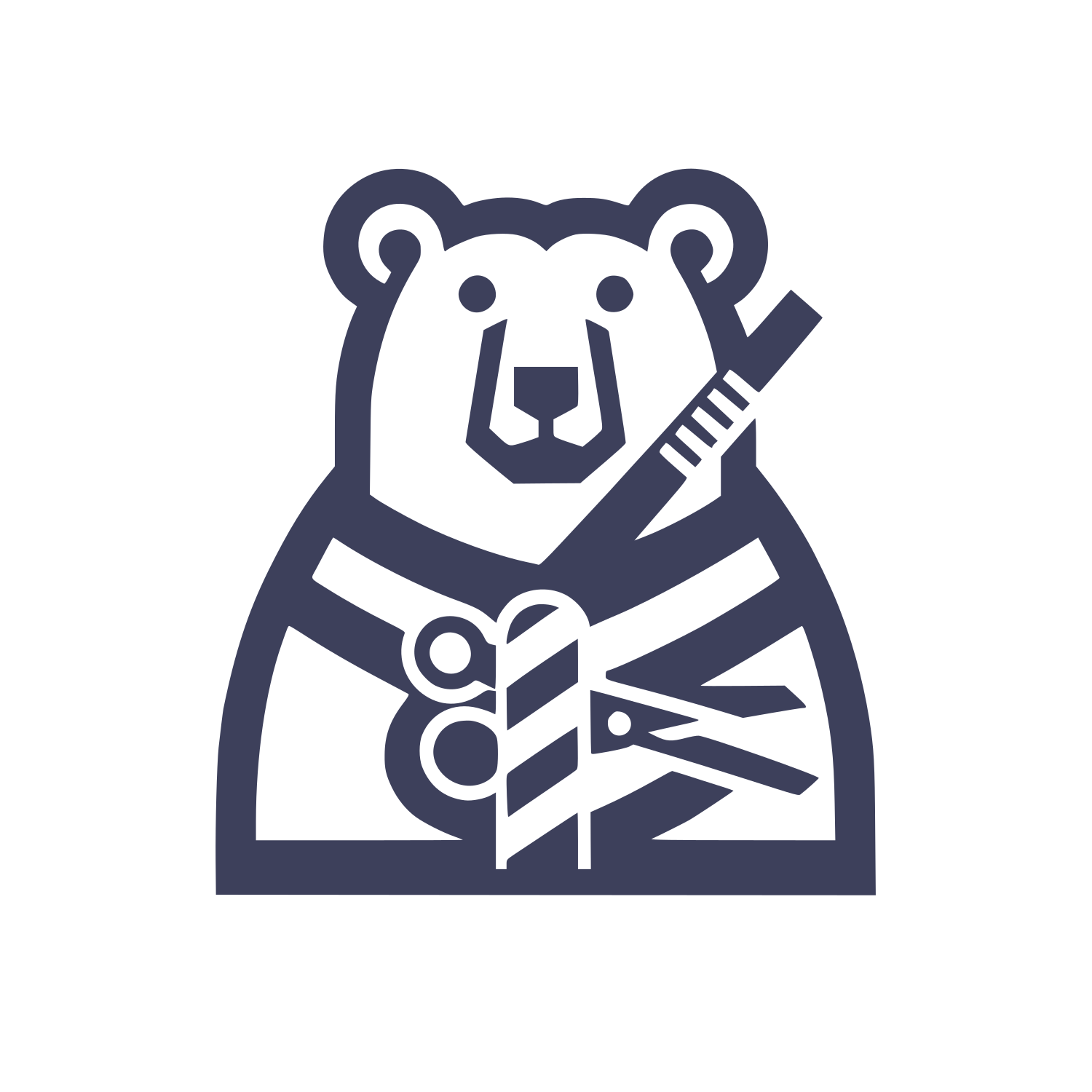 Bear with Scissors Logo #3D405B
