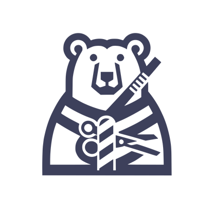 Bear with Scissors Logo #3D405B