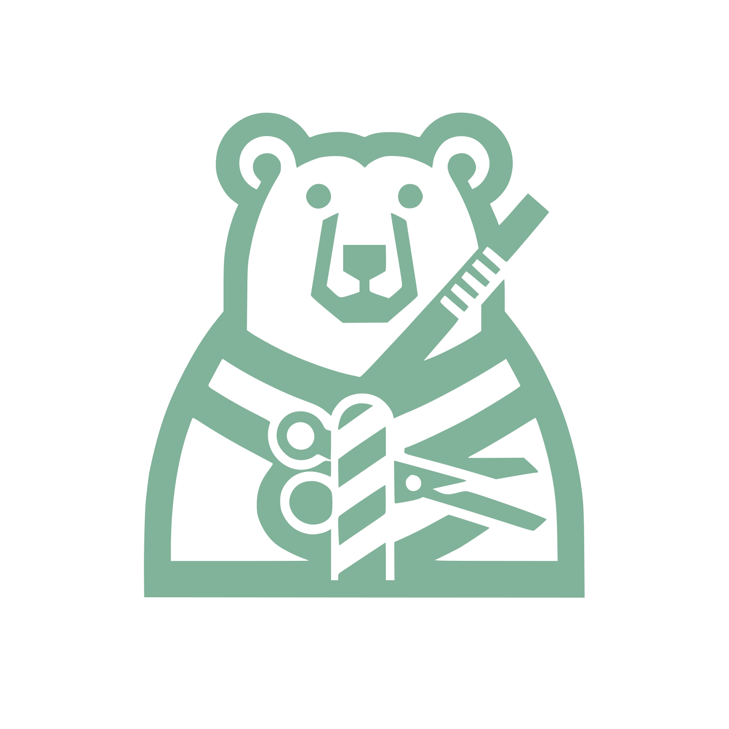 Bear with Scissors Logo #81B29A