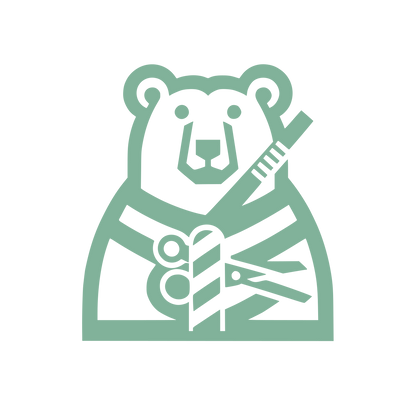 Bear with Scissors Logo #81B29A