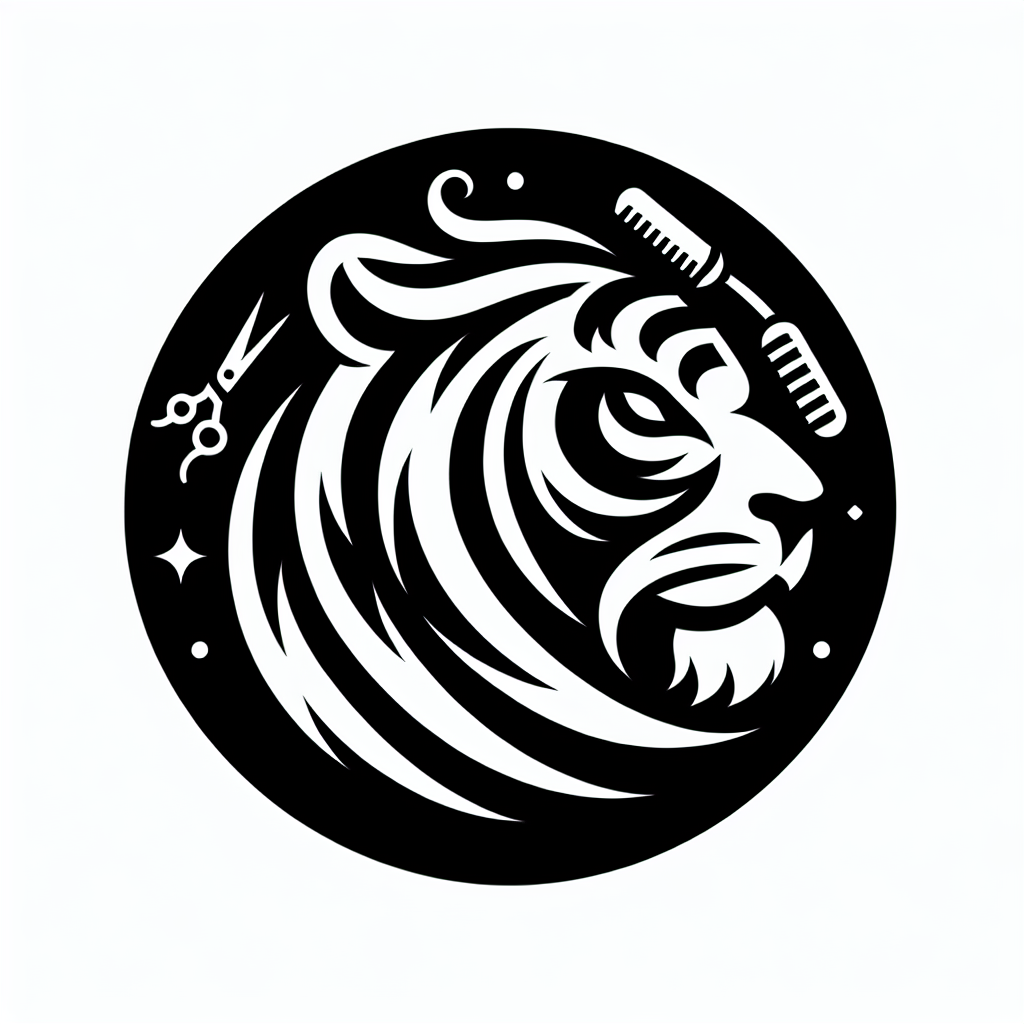 Lion Barber Scissors Logo