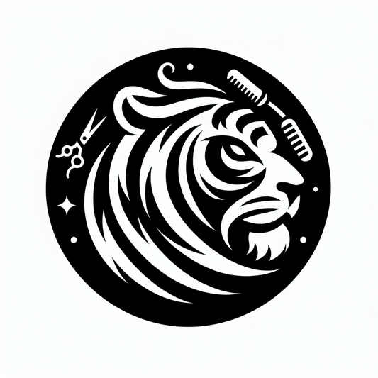 Lion Barber Scissors Logo