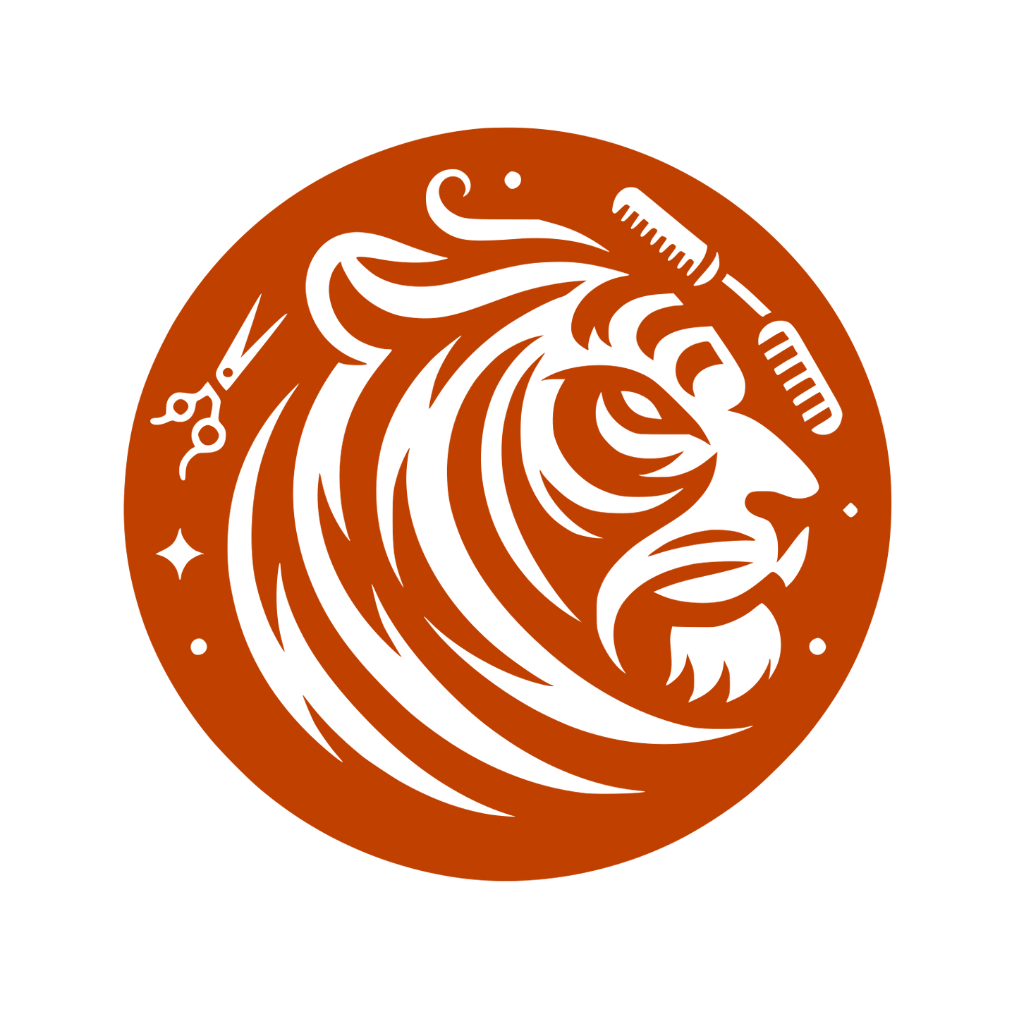 Lion Barber Scissors Logo #C04000