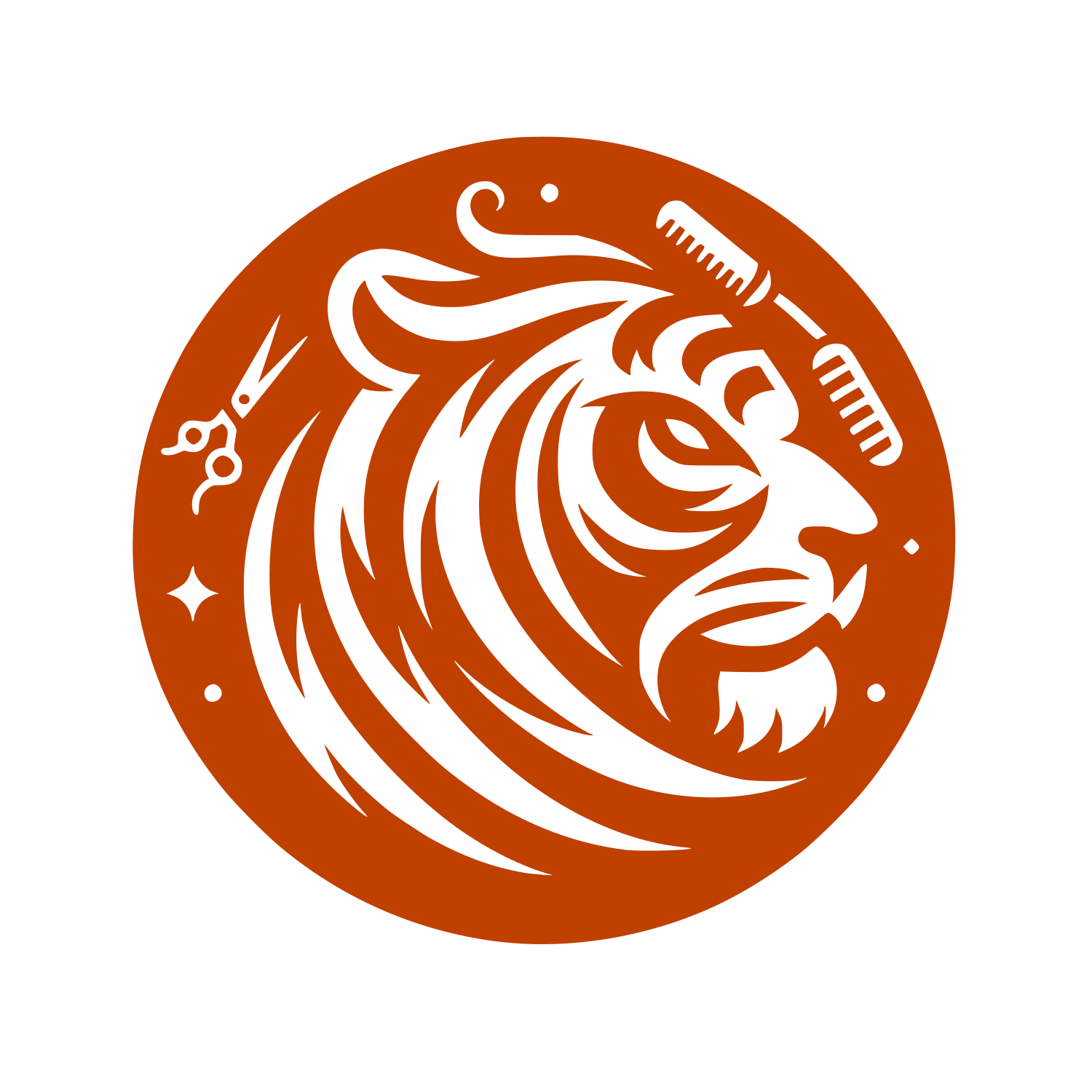 Lion Barber Scissors Logo #C04000