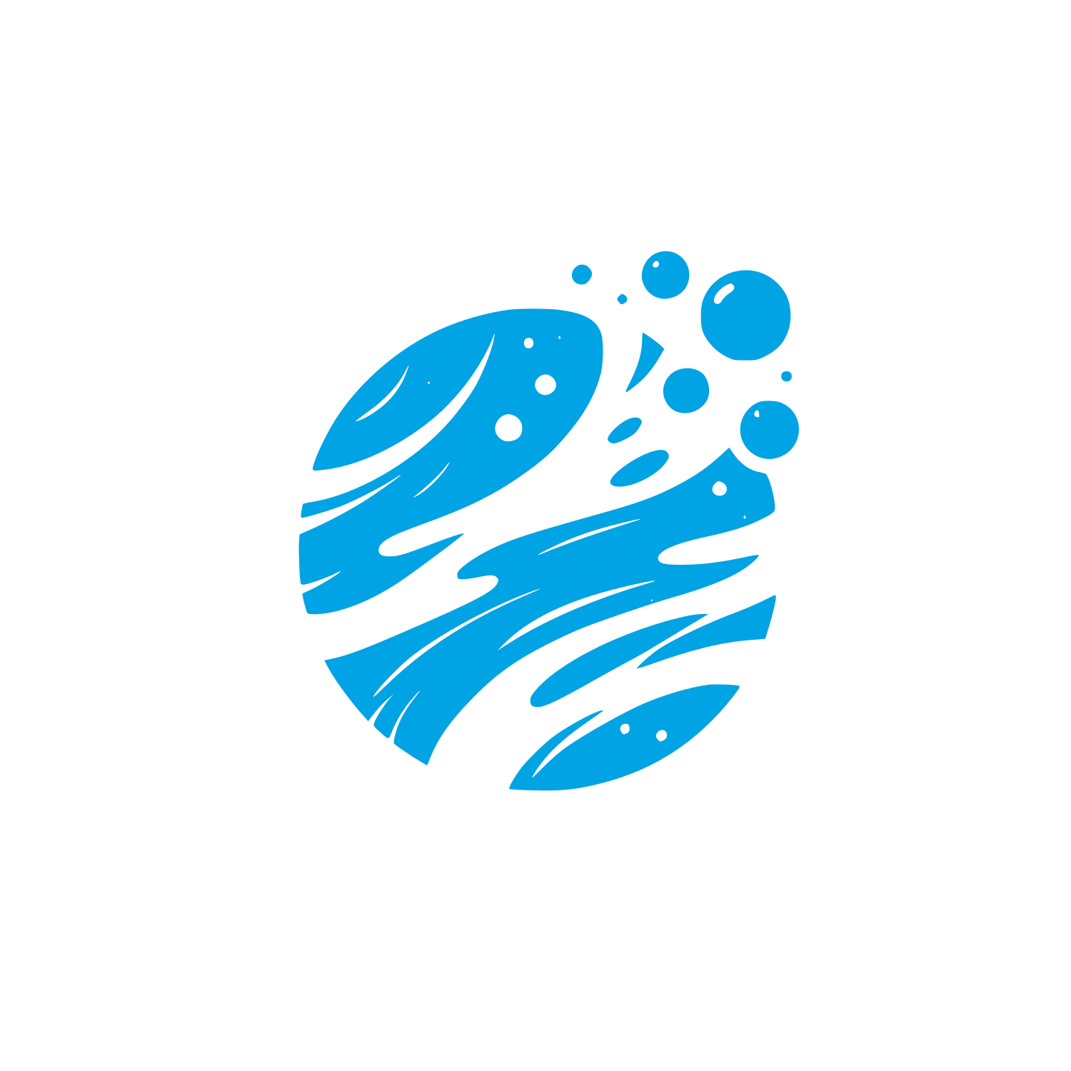 Abstract Fish Logo #00a3e4