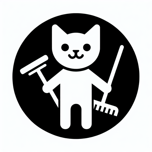 Cartoon Cat Mop Logo