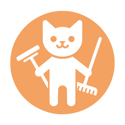 Cartoon Cat Mop Logo #F4A261