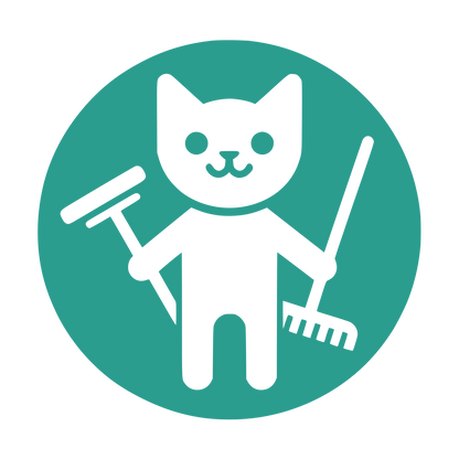 Cartoon Cat Mop Logo #2A9D8F