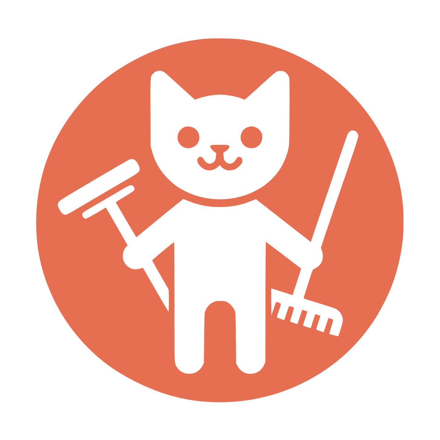Cartoon Cat Mop Logo #E76F51