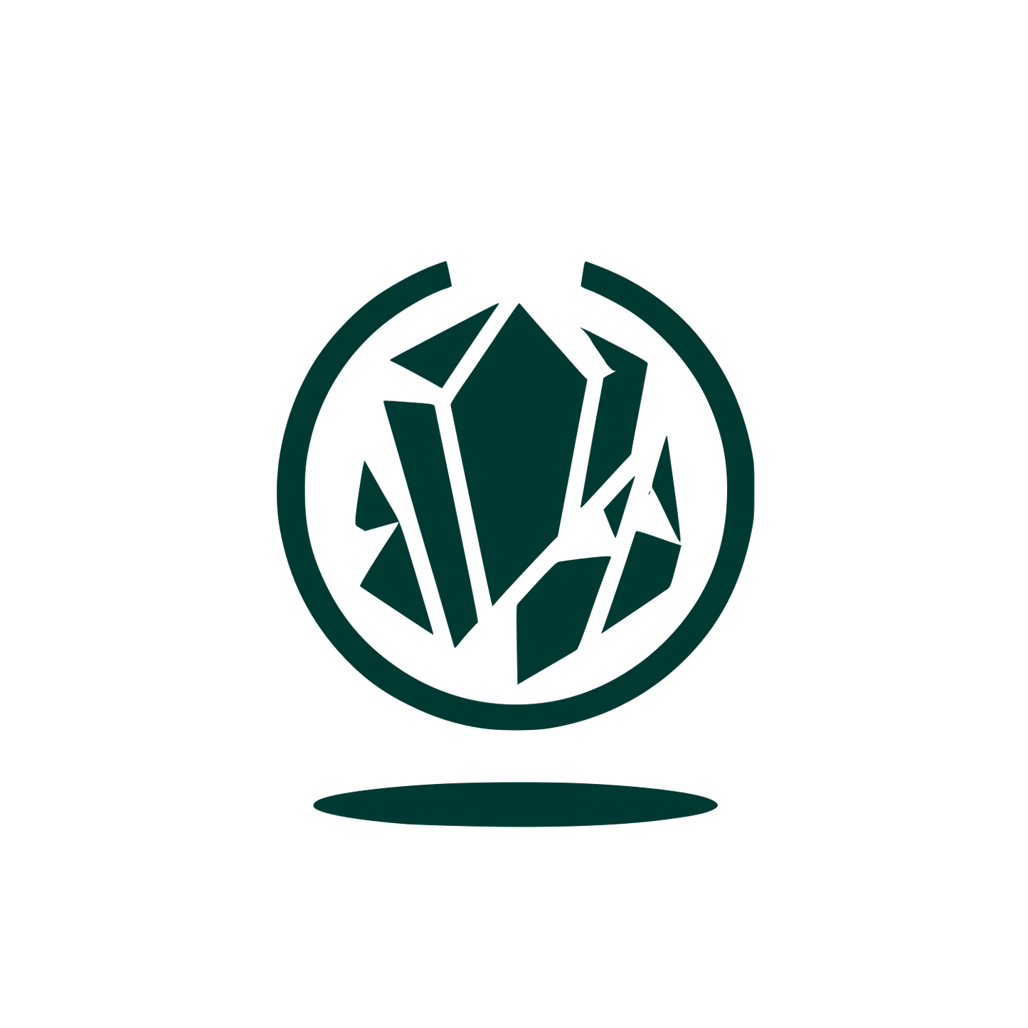Crystal Geometric Logo #003932