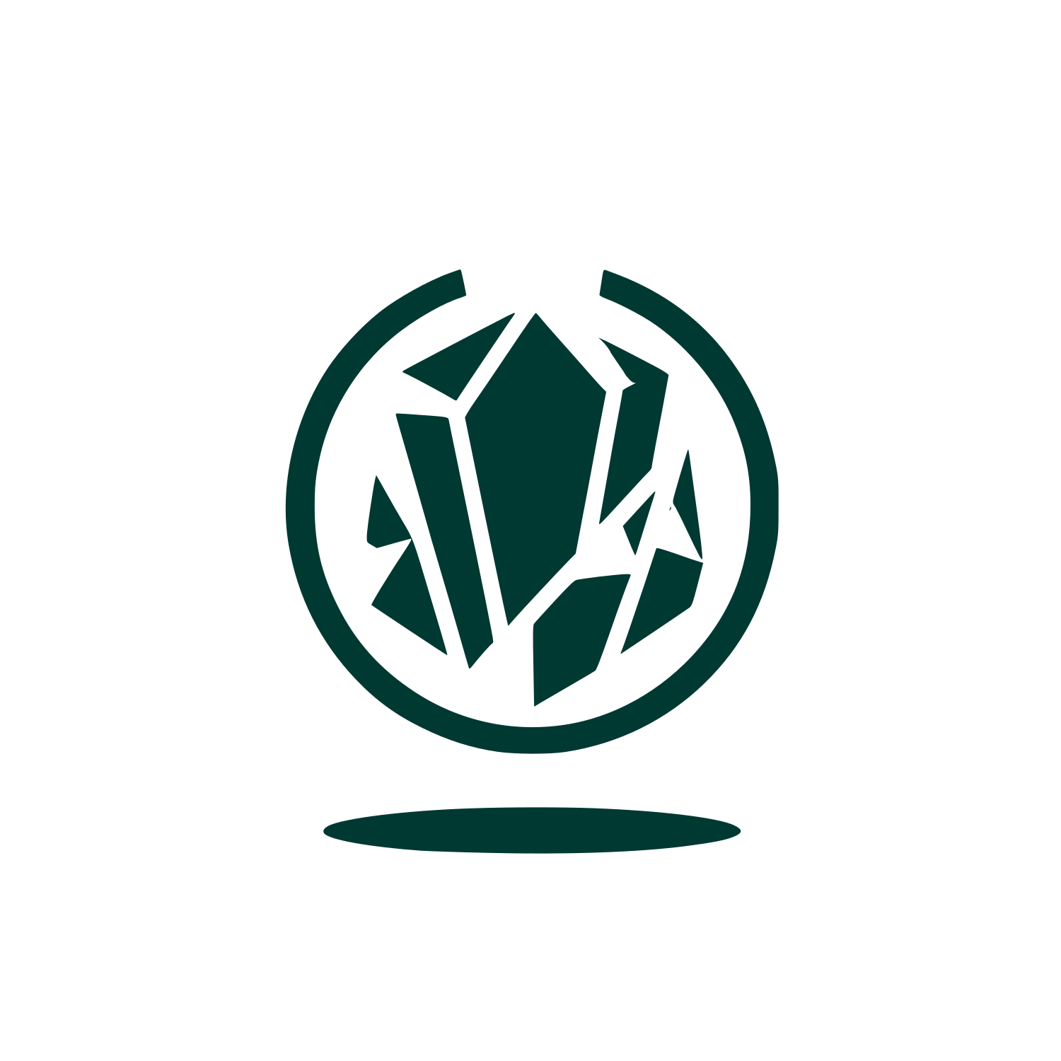 Crystal Geometric Logo #003932