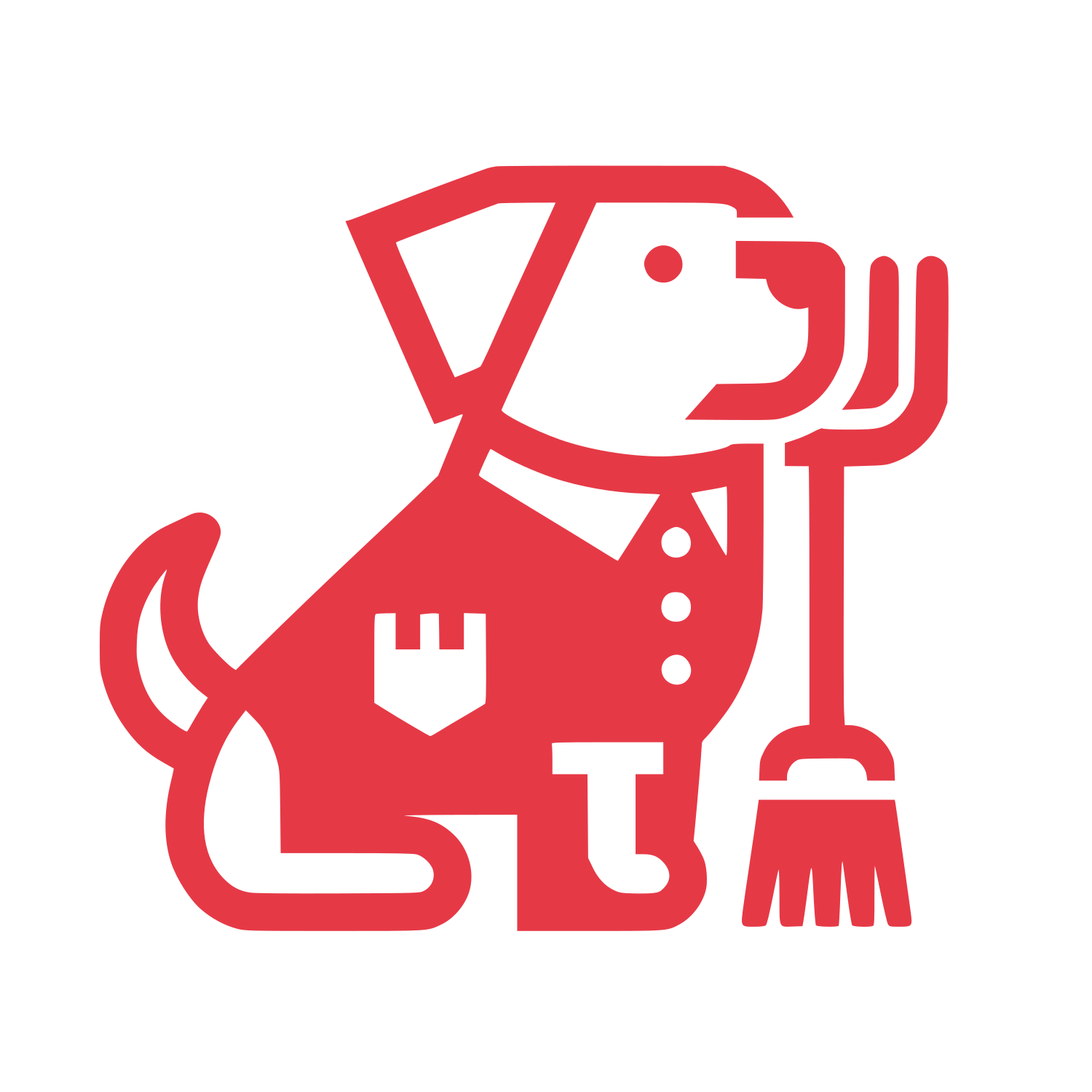 Dog in Suit Logo #E63946