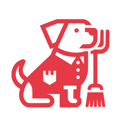 Dog in Suit Logo #E63946