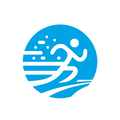 Runner Silhouette Logo #00a3e4