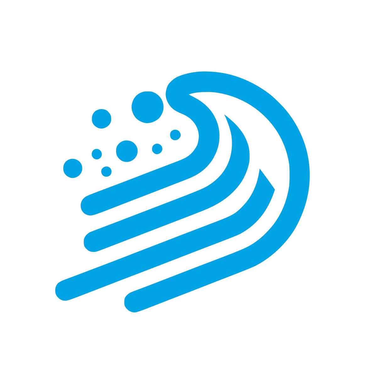 Wind Gust Particles Icon #00a3e4