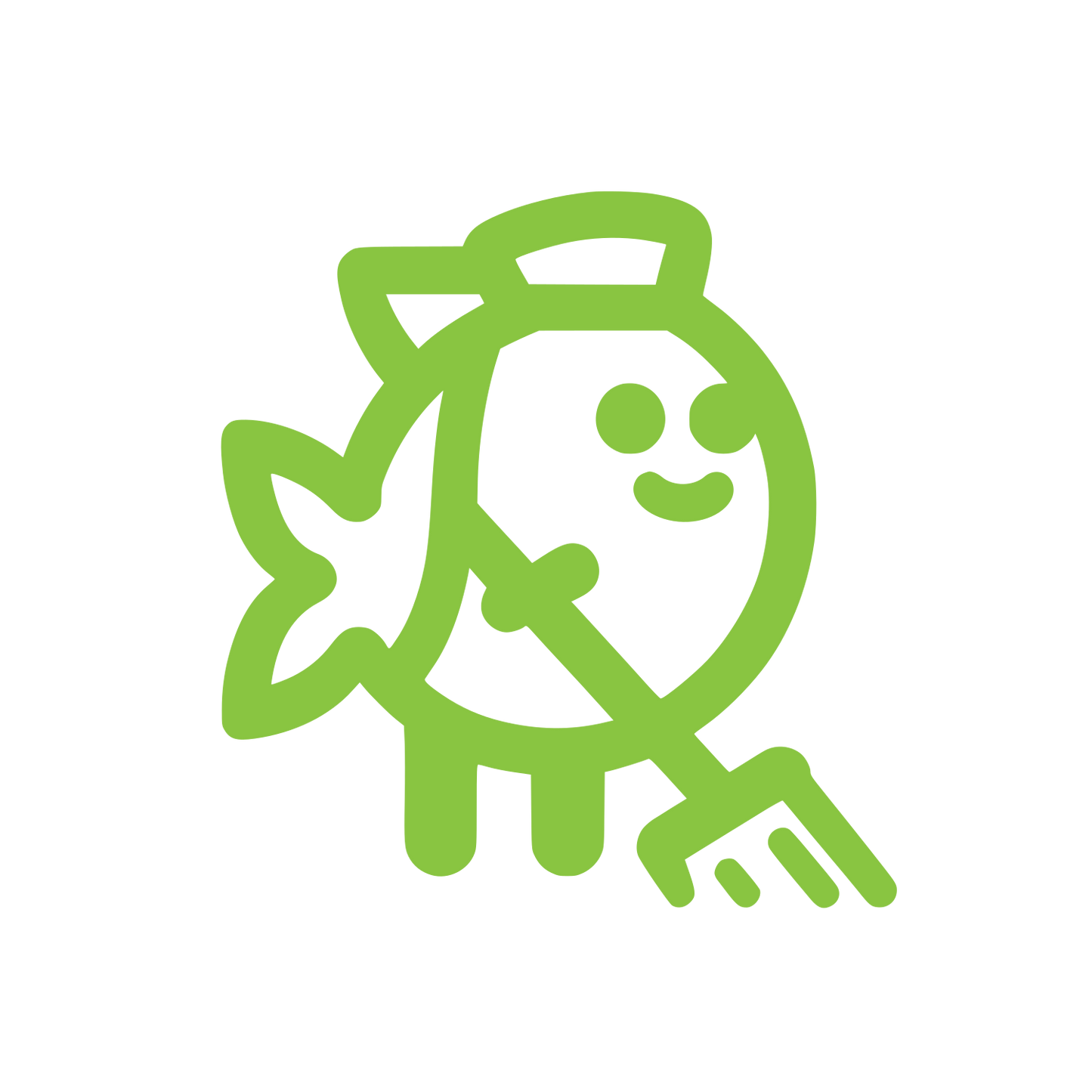 Cartoon Fish King Logo #89C541