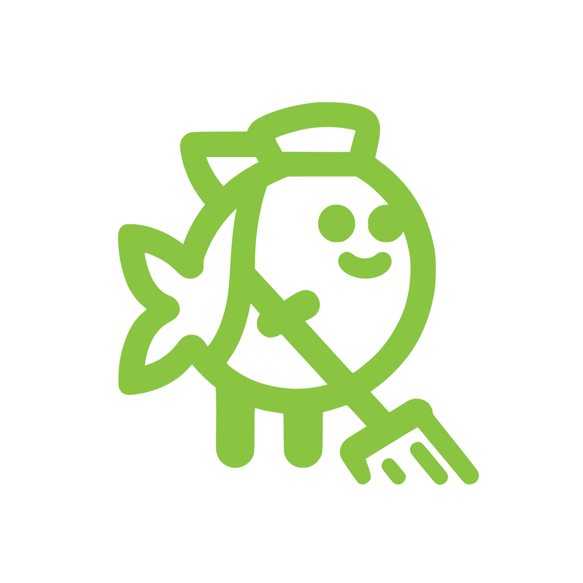 Cartoon Fish King Logo #89C541