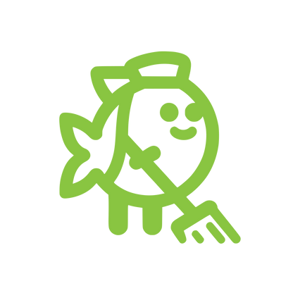 Cartoon Fish King Logo #89C541