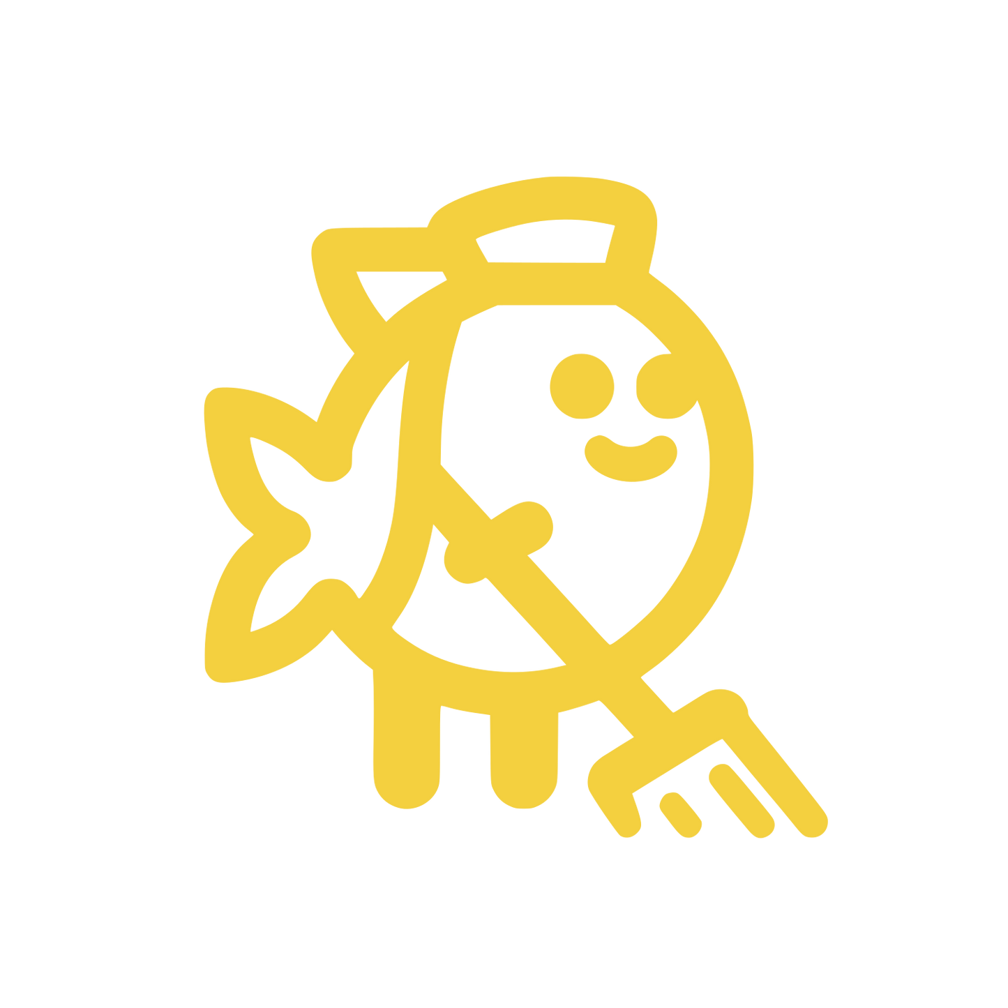 Cartoon Fish King Logo #F4D03F