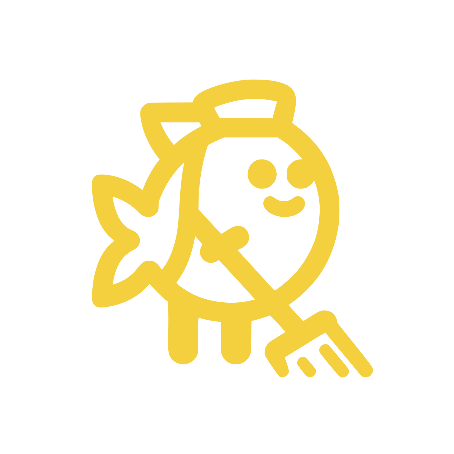 Cartoon Fish King Logo #F4D03F