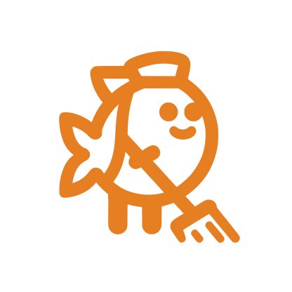 Cartoon Fish King Logo #E67E22