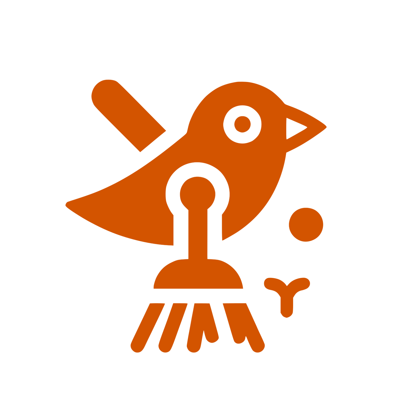 Bird on Perch Logo #D35400