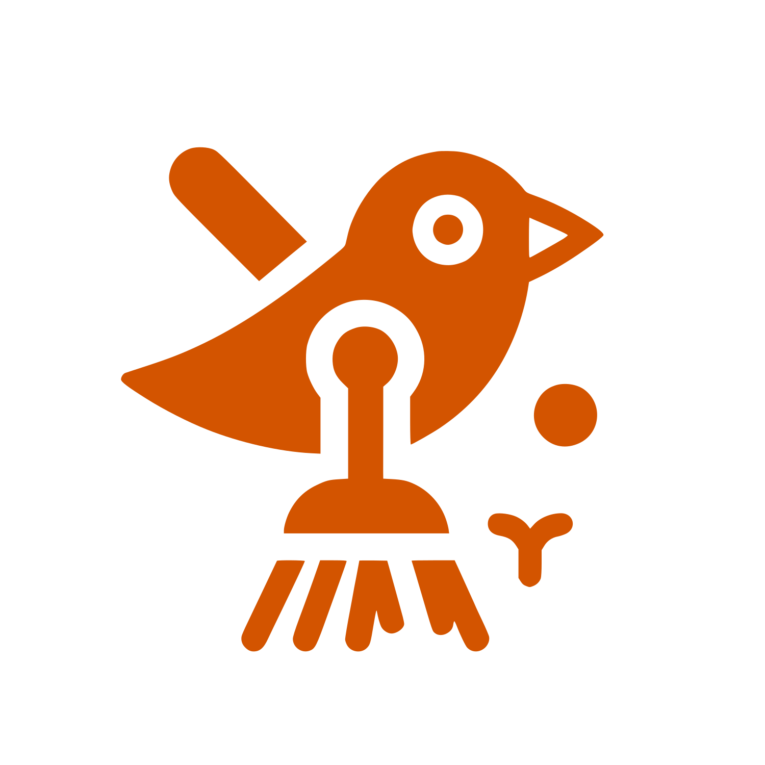 Bird on Perch Logo #D35400
