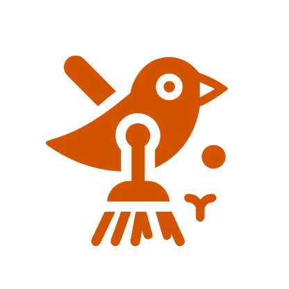 Bird on Perch Logo #D35400