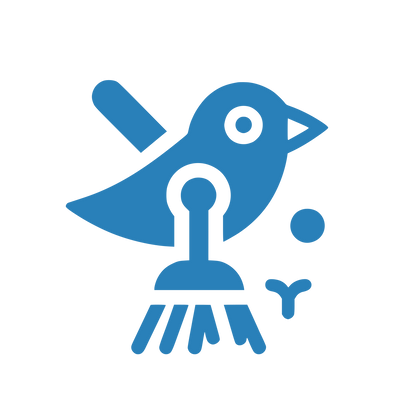 Bird on Perch Logo #2980B9