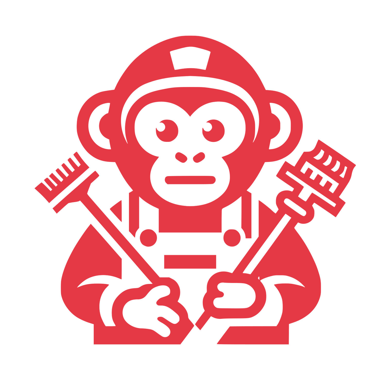 Monkey Plunger Brush Logo #E63946