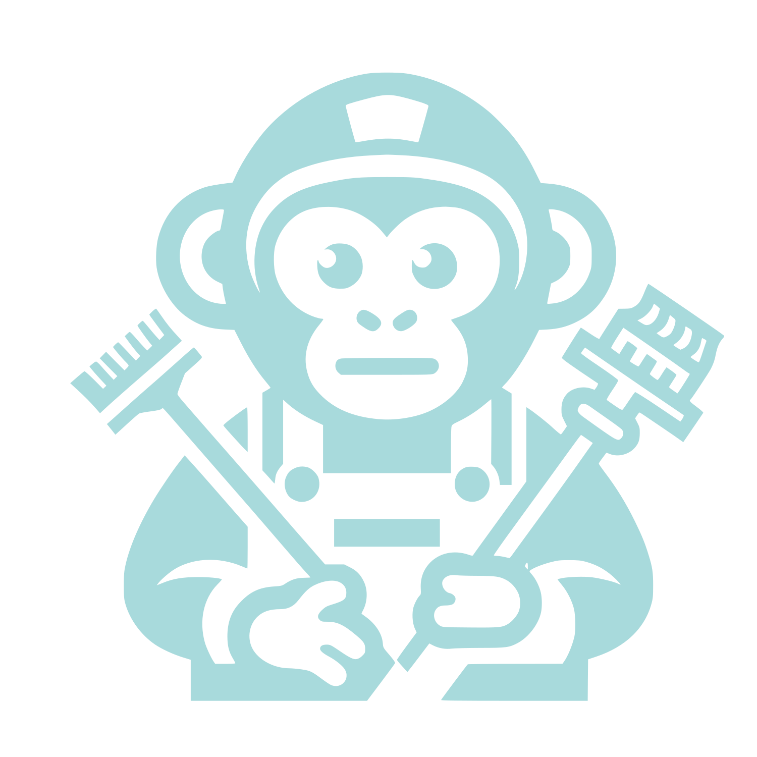Monkey Plunger Brush Logo #A8DADC