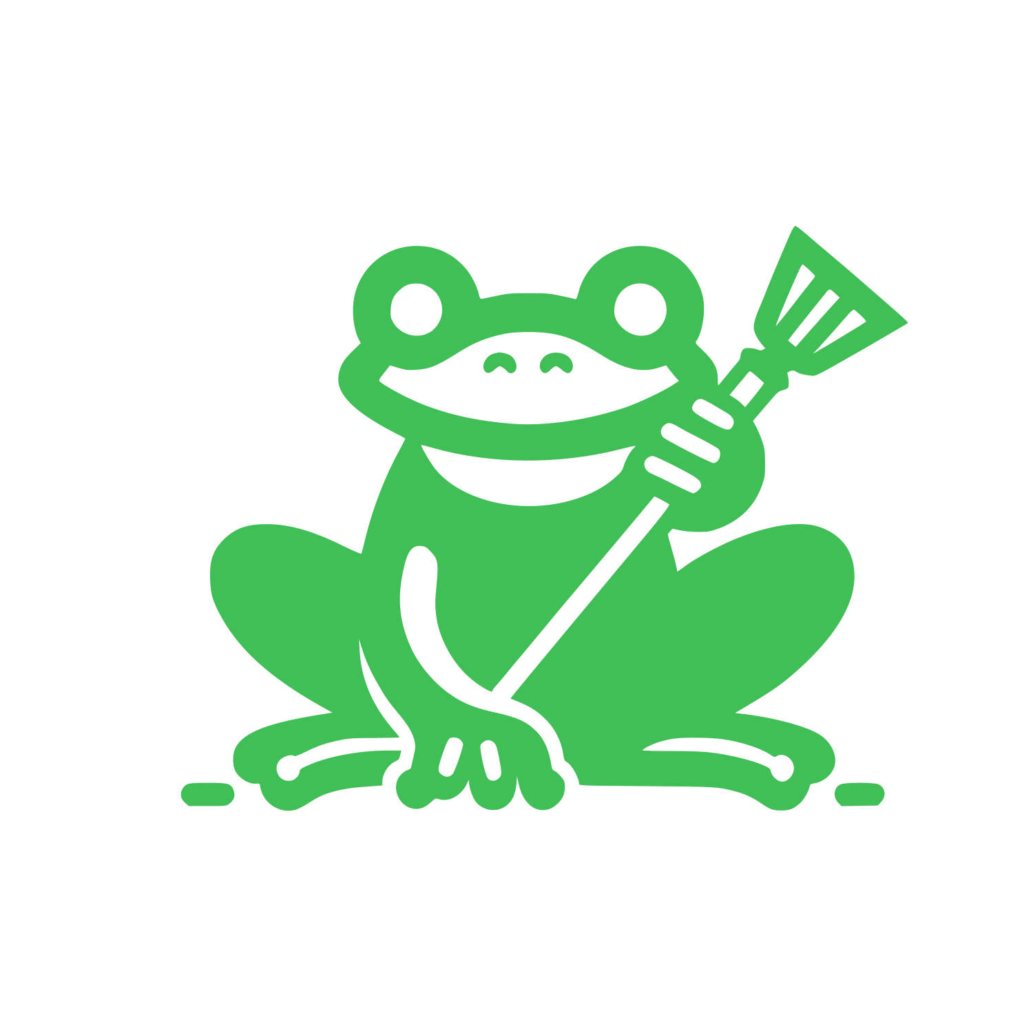 Frog with Broom Logo #40BF57