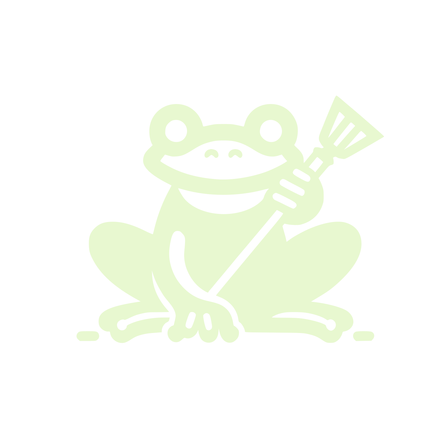 Frog with Broom Logo #E8F8D0