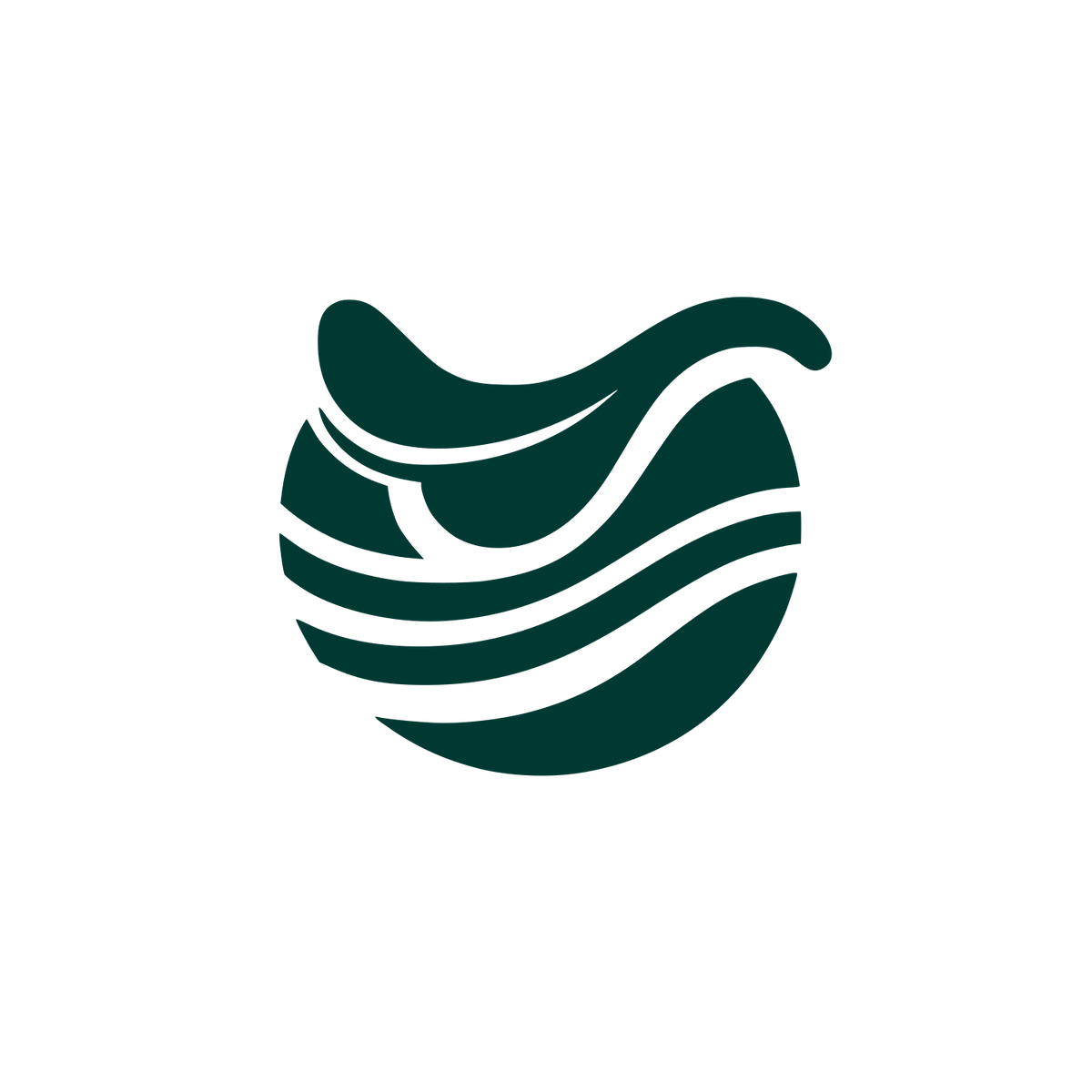Saddle Wave Logo #003932