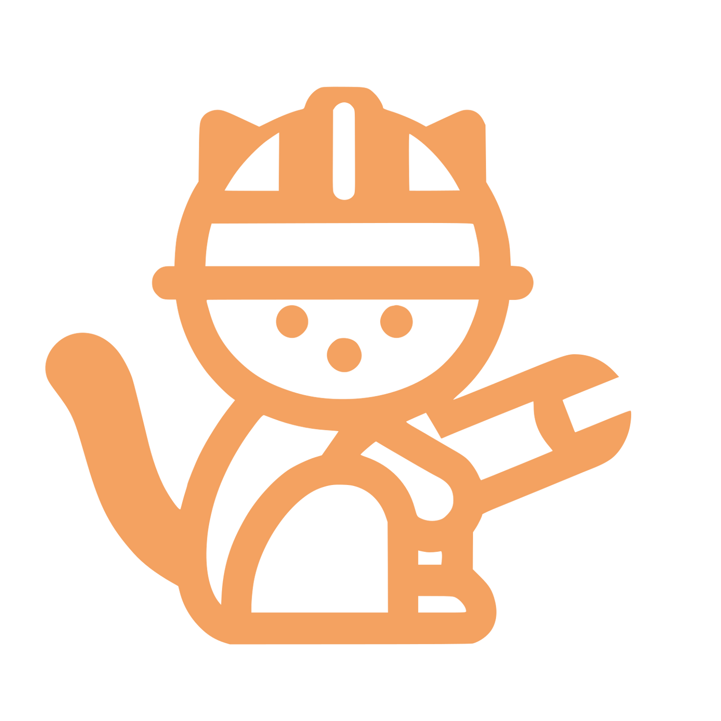 Cat with Wrench Logo #F4A261
