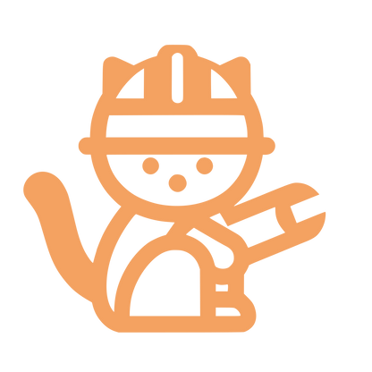 Cat with Wrench Logo #F4A261