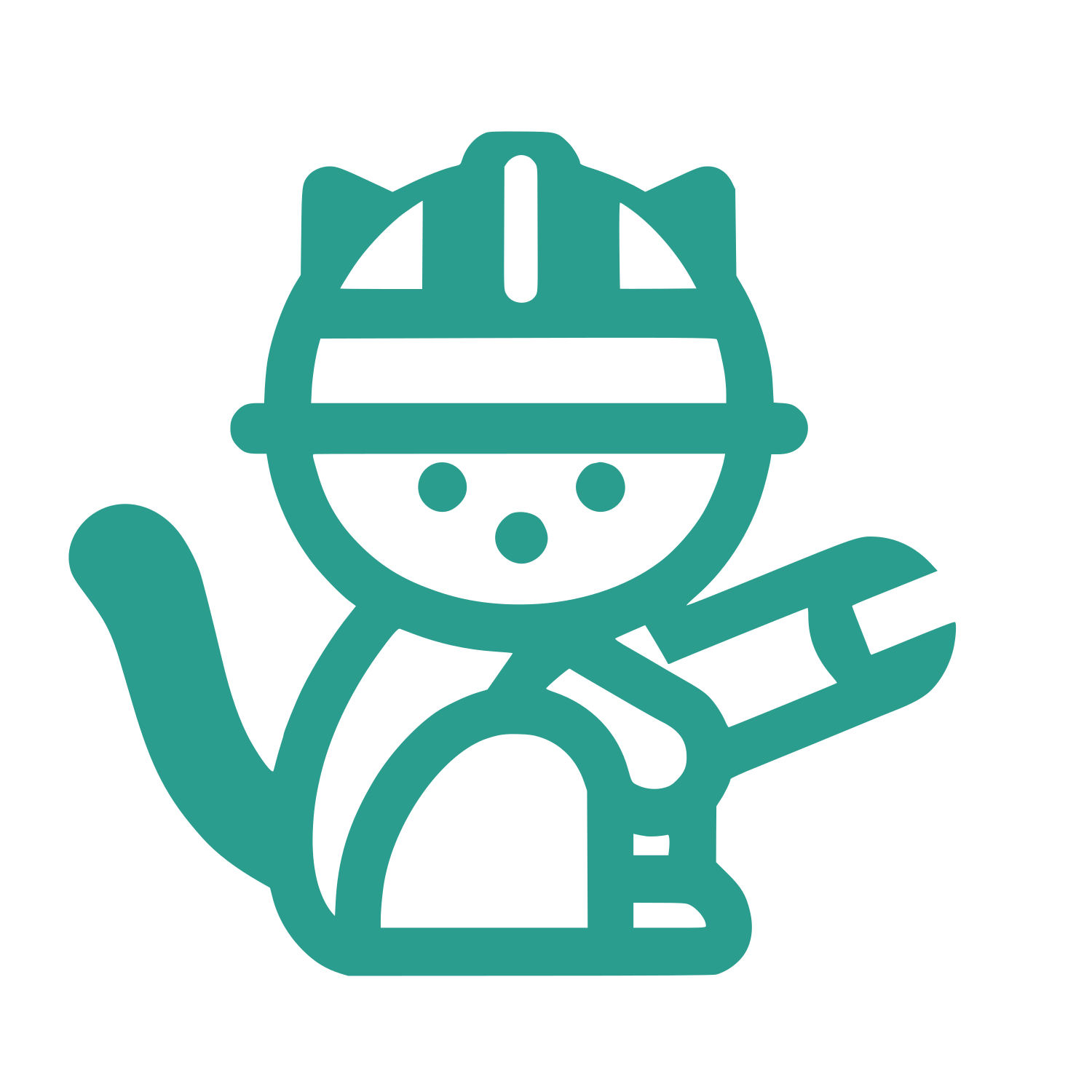 Cat with Wrench Logo #2A9D8F