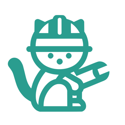 Cat with Wrench Logo #2A9D8F