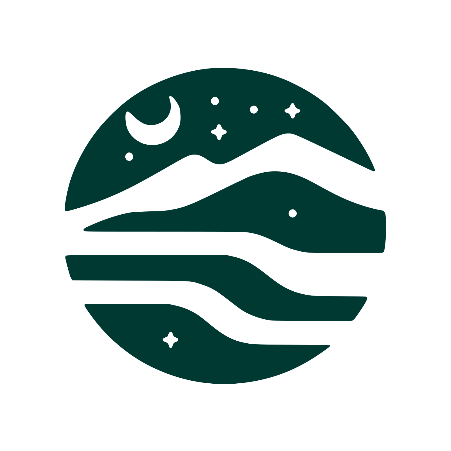 Night Mountains Logo #003932