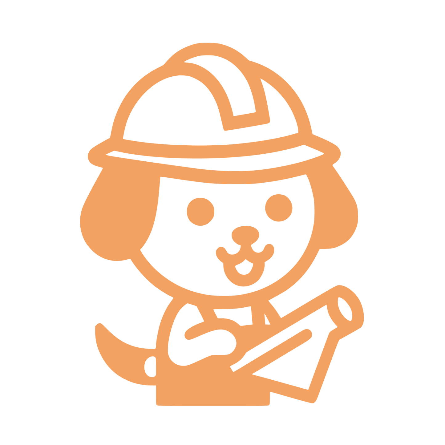 Dog in Hard Hat Logo #F4A261